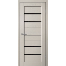 Дверь межкомнатная Сибирь Профиль Статус ST02 Софт капучино, стекло черное